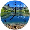 Sklenené hodiny okrúhle Horské jazero fi 30 cm