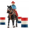 Schleich Farm World 42576 Cowgirl Barrel Racing Fun