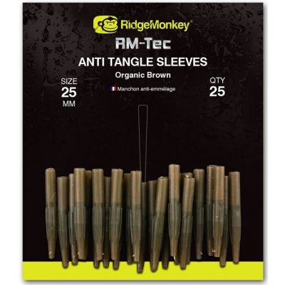RidgeMonkey Převlek RM-Tec Anti Tangle Sleeves 25mm Hnědý 25ks