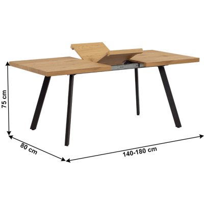 Kondela Akaiko 140-180x80 cm dub / kov