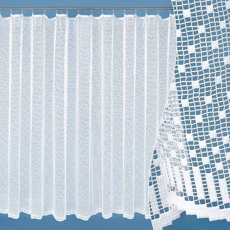 Goldea žakárová záclona - štvorčeky v sieti - metráž 120 cm