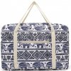 KONO skladacia vodotesná cestovná taška - navy/béžová indický sloní vzor