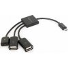 Gembird UHB-OTG-02 Micro USB OTG BM -> 2x USB AF + micro BF, 0,15m