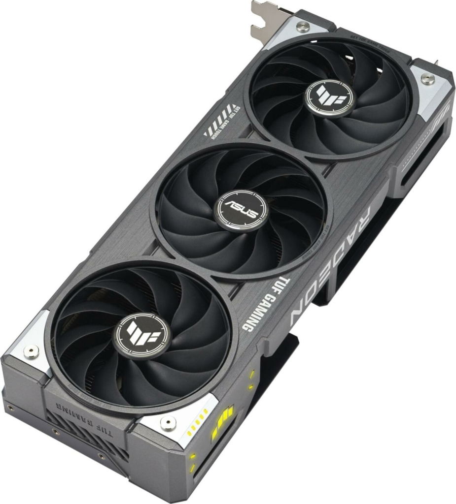Výkonná grafická karta Asus TUF Gaming Radeon RX 9060 XT s 16GB pamäťou pre plynulý herný zážitok.