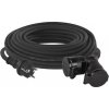 Gumový predlžovací kábel spojka 20m 2Z 3x 1,5mm, IP44 čierny