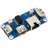 Waveshare Ethernet / USB HUB HAT (B) for Raspberry Pi Series, 1x RJ45, 3x USB 2.0