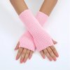 VFstyle svetlo ružové pletené návleky na ruky 20 cm