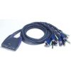 Aten 4-port KVM USB mini, audio, 1.8m káble