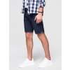Ombre Men's classic chino shorts with rolled up leg - navy blue zelená S Ombre 5907064518753