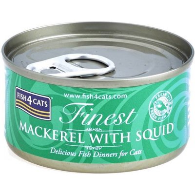 FISH4CATS Konzerva pre mačky Finest makrela s kalmárom 70 g