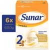 Sunar Complex 2 Multipack Pokračovacie dojčenské mlieko (od ukončeného 6. mesiaca) 6x600 g dojčenské mlieko v prášku