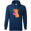 Zamilovaná kapybara - Mikina pánska Cape s kapucňou - 4XL ( Polnočná modrá )