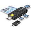 AXAGON CRE-SMP2A USB-A 4-SLOT SMART CARD POCKETREADER ČÍTAČKA (eObčanka)