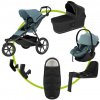 Akčný set Premium Thule Urban Glide 3 Mid-blue s magnetickou sponou + hlboká vanička + autosedačka Thule Maple + isofix base Thule Alfi + adaptéry + Thule fusak high-performance