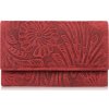 Paolo Peruzzi Dámska kožená peňaženka Vintage, kvetinová T-108-HRD | červená T-108-HRD