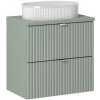 ArtCom Kúpeľňová skrinka s umývadlom a doskou LINE Reed Green DU60/1 | 60 cm