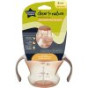 Tommee Tippee Transition Cup netekoucí hrnček so savičkou a mäkkým silikónovým slamkou, 150 ml, červená