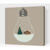 Vymalujsisam.sk Maľovanie podľa čísiel - Vianočná žiarovka Veľkosť: 30x30cm, Rám: Na kartónovej doske