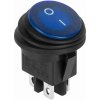 Prepínač kolískový okrúhly 230V 4-pin. IP65 modrý