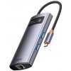 Baseus Metal Gleam USB-C HUB adaptér 3x USB 3.2 / RJ45, šedý (WKWG070113)