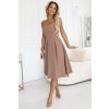 NUMOCO Korzetové rozšírené midi šaty Farba: Béžová, Veľkosť: M