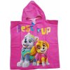 Carbotex dievčenské plážové pončo osuška s kapucňou Tlapková patrola motív Best Pup 50 x 100 cm