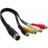 OEM Kábel audio DIN 5pin(M) - 4× cinch(F), 20 cm CAGP20450BK20