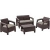 Záhradný nábytok Keter Corfu set dvojsedák + dve kreslá + stôl hnedý