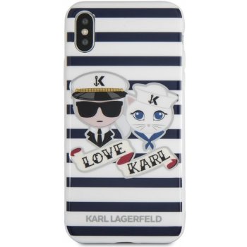 Púzdro Karl Lagerfeld Sailor Stripes TPU Case iPhone X čierne