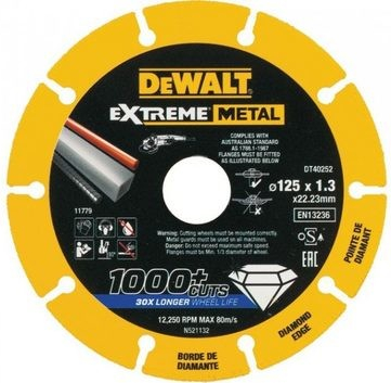 DeWalt DT40252 / Rezný diamantový kotúč na kov / Priemer 125 x 22.23 mm / Šírka rezu 1.3 mm (DT40252-QZ)