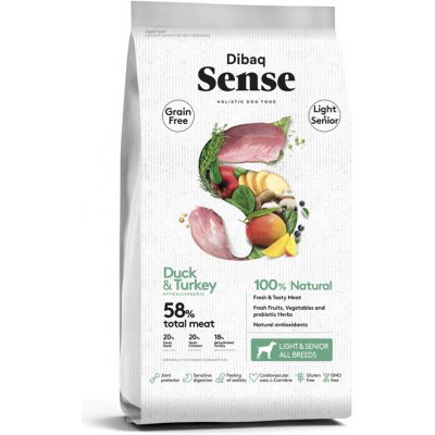 Dibaq Sense Grain Free Duck & Turkey Light & Senior 12 kg