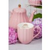 Porcelánový hrnček Royal Rose v pastelovej ružovej farbe v retro štýle s uškom na ľahšie uchopenie a so zlatým lemovaním 320 ml Isabelle Rose 44305