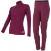 EGLOO Merino EGLOO DF MERINO ZipperNeck BaseSet dámske tričko s dlhým rukávom ZIP+spodky, lila Veľkosť: S