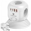 Síťový adaptér Viking AC CUBE PD30/Output: 4xAC, 2xUSB-A, 2xUSB-C/výkon až 3500W/ ON/OFF tlačítko