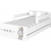 Detská posteľ Max XL Hrošík 180x90 cm - Biela - 1x krátka + 1x dlhá zábrana so šuplíkom