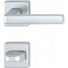 Dveřní kování klika-klika DUBLIN, hliník stříbrný elox, čtvercová rozeta WC