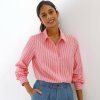 Blancheporte Košeľa s dlhými rukávmi a prúžkami ružová/červená