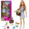 Mattel Barbie Blonďavá a roztomilý pes a zajačik