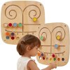Drevená nástenná zmyslová tabuľa labyrint dotkni sa a priraď VIGA