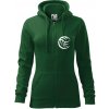Volejbal lopta prso - Mikina dámska trendy zipper s kapucňou - M ( Fľaškovozelená )