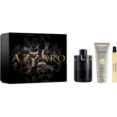 Azzaro The Most Wanted darčekový set parfumovaná voda 10 ml + sprchovací gél Wanted 75 ml pre mužov