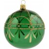 Bella Rose Sklenená vianočná ozdoba Guľa Zelená Lesk 3