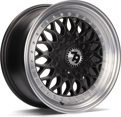 79WHEELS SV-E 7x15 4x100/114,3 ET30 deep black matt lip polished