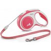 Flexi NEW COMFORT vodítko M do 20kg, 5m lanko – červené