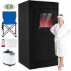 Prenosná parná sauna so skladacím kreslom a podložkou - osobná domáca vírivka - čierna