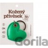 Prívesok na kľúče Srdce kůže Zelená