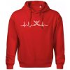 Pozemný hokej ekg - hokejky - Oversized mikina pánska Moon - kratšia + širšia - 3XL ( Červená )