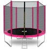 Aga SPORT TOP Trampolína 250 cm Pink + ochranná sieť + schodíky