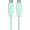PremiumCord Silikonový kabel s konektory USB-C 60W 480Mbps tyrkysový extra měkký 1,5m ku31sa15t