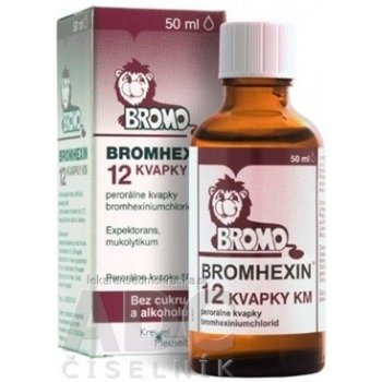 Bromhexin 12 kvapky KM gtt.por.1 x 50 ml